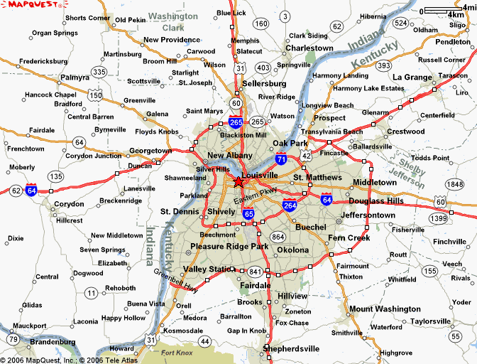 Louisville Kentucky Map